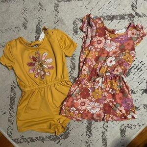 btween Floral and Solid Romper Set